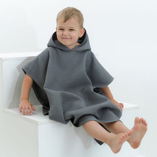 Waffle Fabric Kids' Poncho