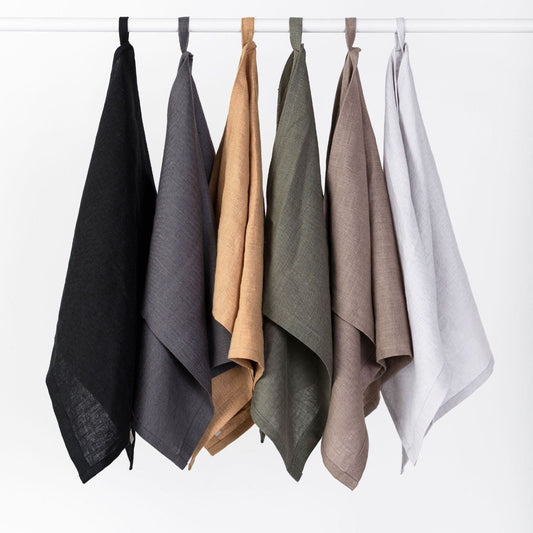 Linen Kitchen Towel With Ruffles