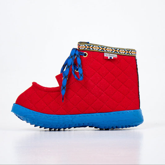 Nesna Lobben Felt Boots - Red