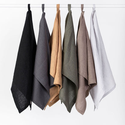 Linen Kitchen Towel With Ruffles
